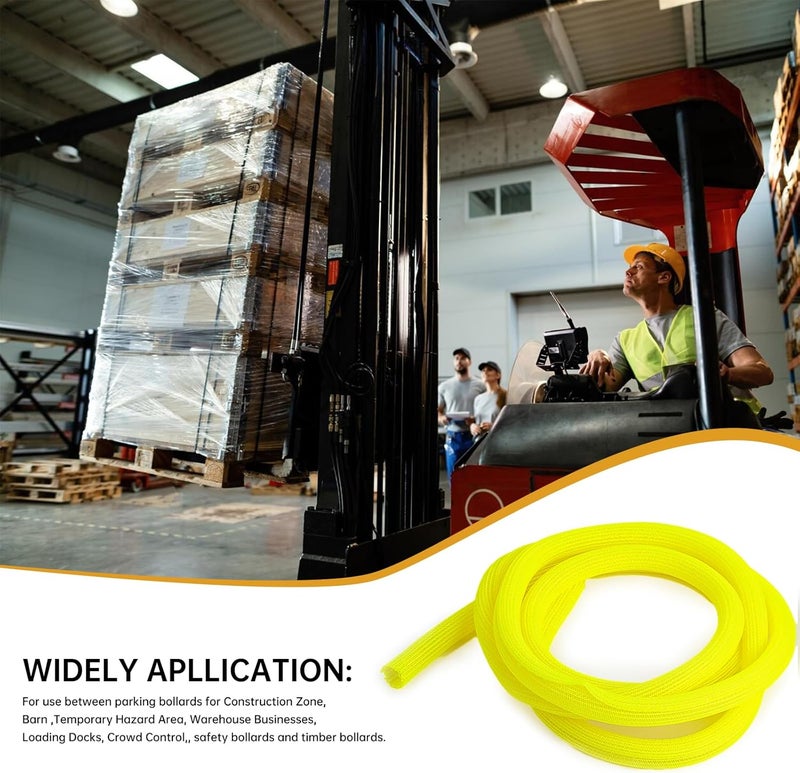 WANGDEFA 10 Ft High Visibility Chain Cover Kit High Visibility Yellow Cover Safety Barrier Cover for Both Indoor and Outdoor Environment (Yellow) - Image 3